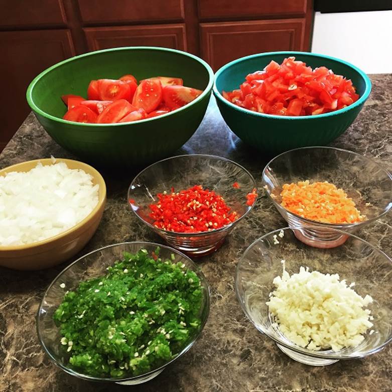 Making salsa - step 1
